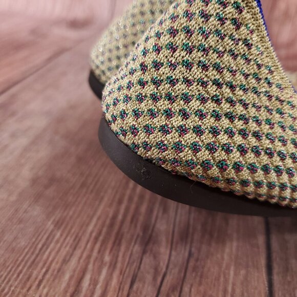 Rothys The Point Womens Size 9.5 Multi Metallic Knit Flats Shoes Retired - Picture 4 of 15